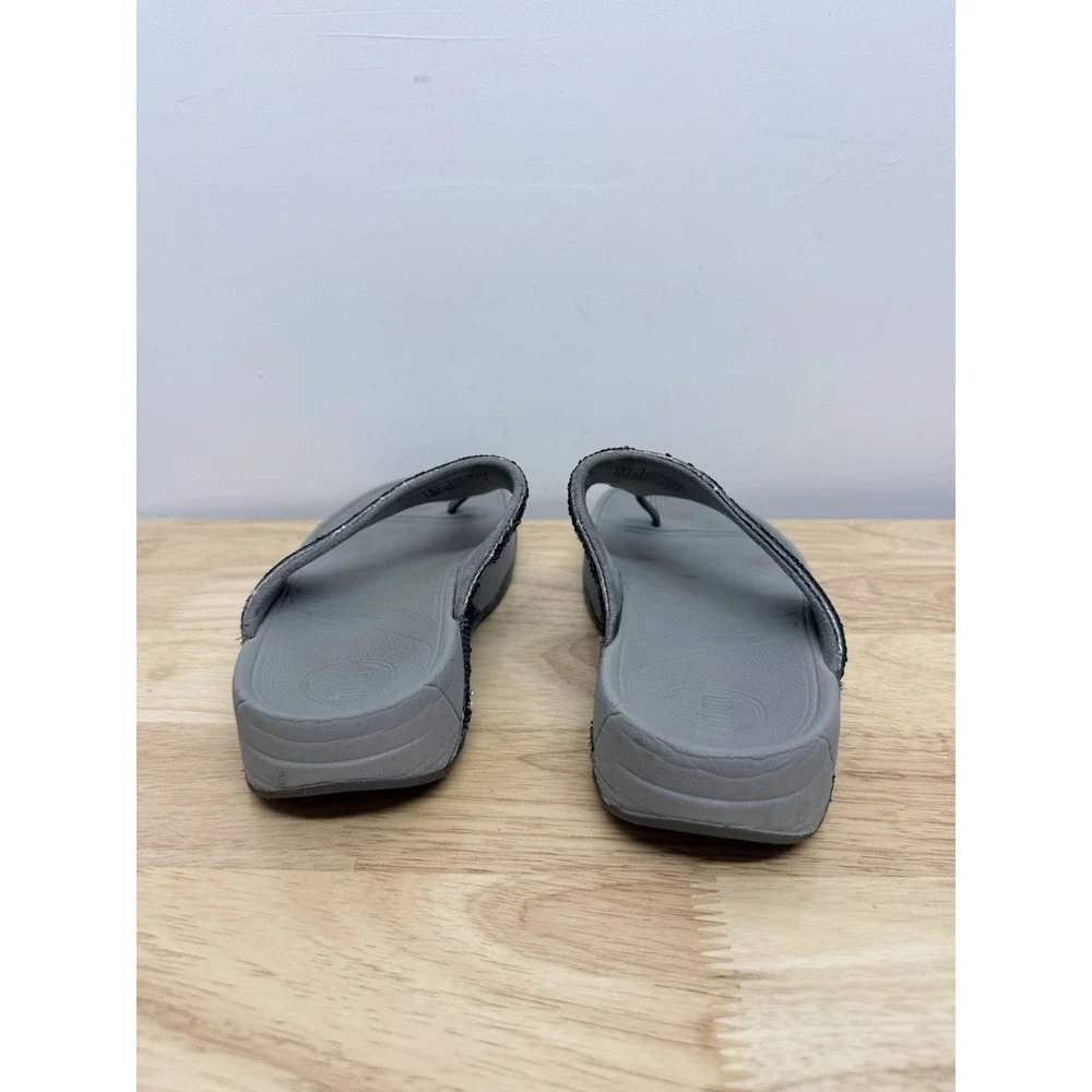 FitFlop Sequin Flip Flops Womens US 10 EU 42 Electra Gray Comfort Sandals #22